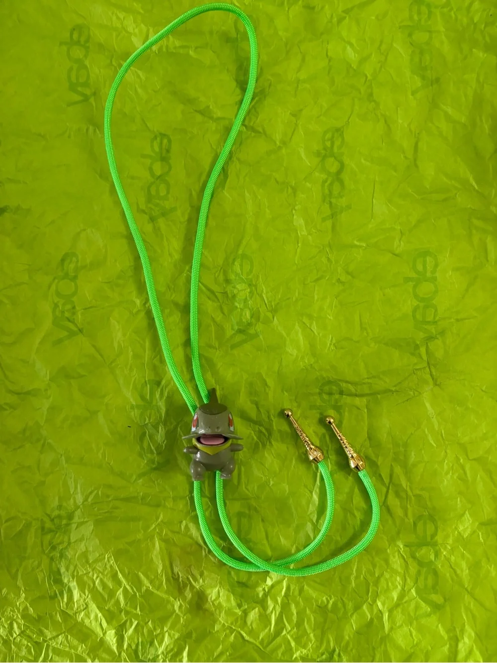 Cute Gray Rabbit Pendant Necklace with Green Cord